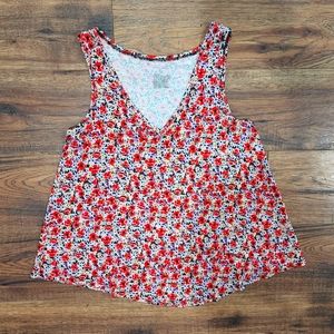 Gilligan & O'Malley Women's Sleeveless V-Neck Floral Casual Tank Top X-Small XS